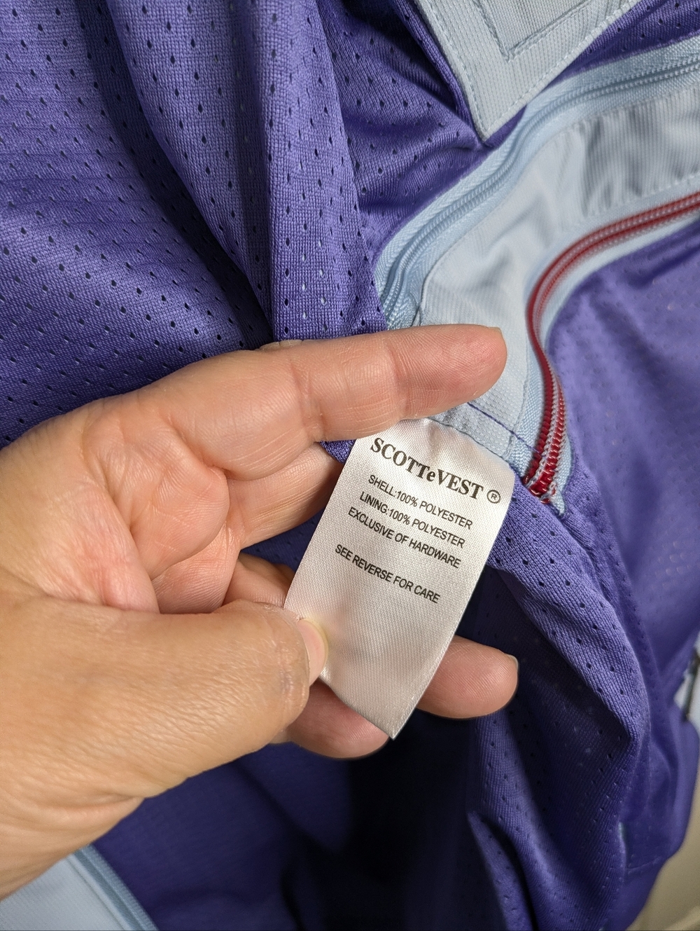 SCOTTeVEST Best Travel Vest Small Slate Blue Grape 24 Pocket Water Repellent Uti - Picture 8 of 13